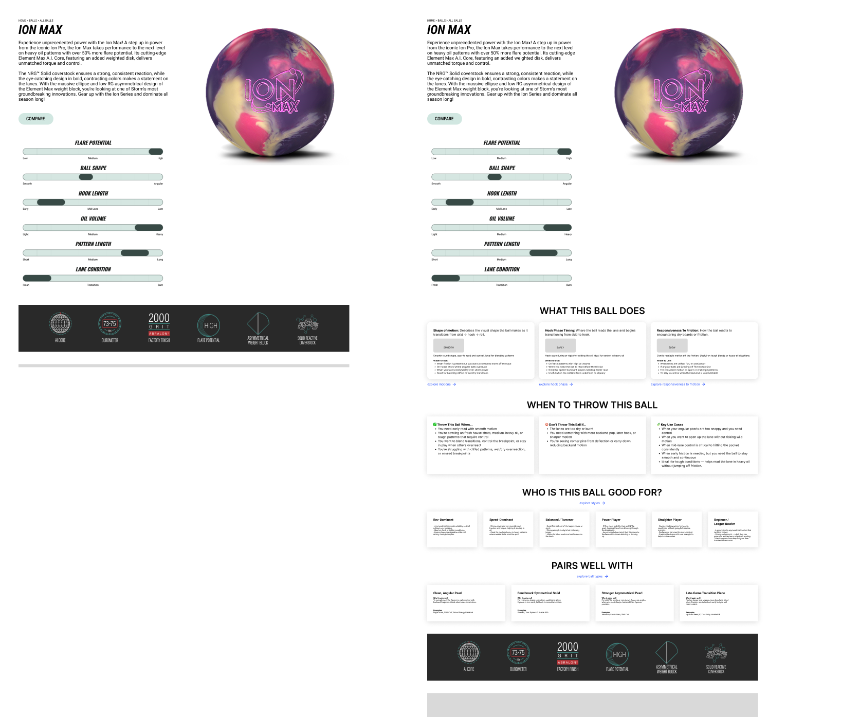 Product page enhancements